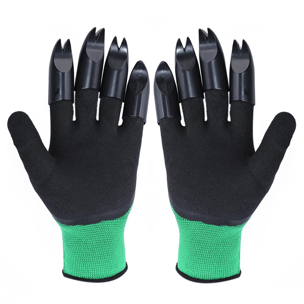 

1 Pair Garden Digging Latex Gloves with 8 Fingertips Claws (Green-Black), 501 Original