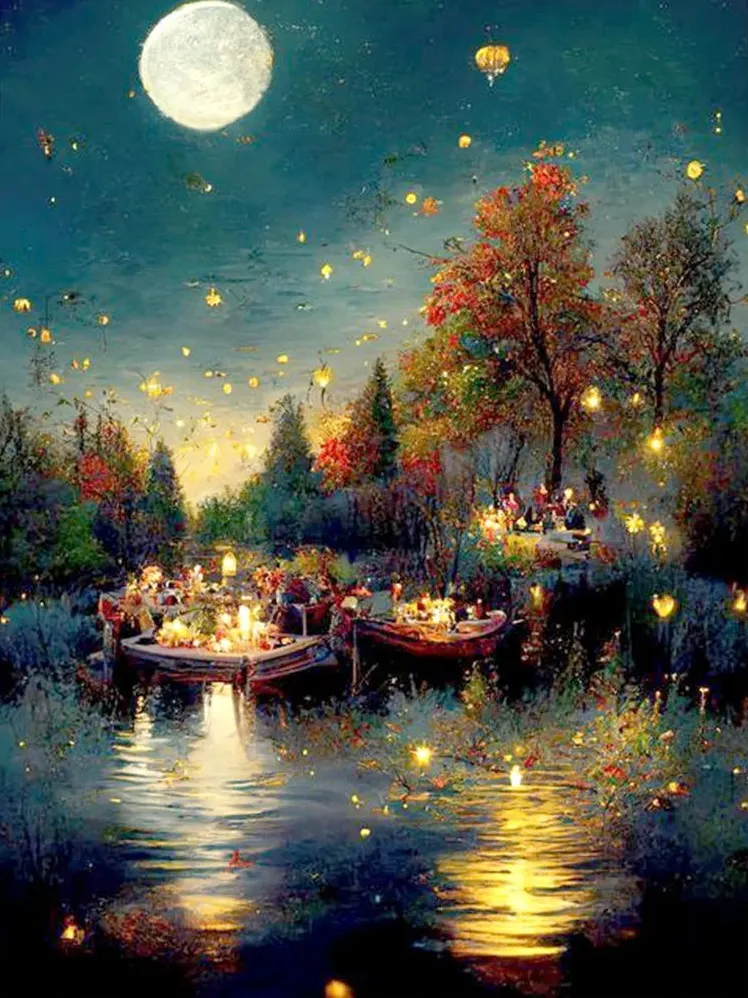 DIY Painting By Numbers | Abstract Night Scene - 40*50cm