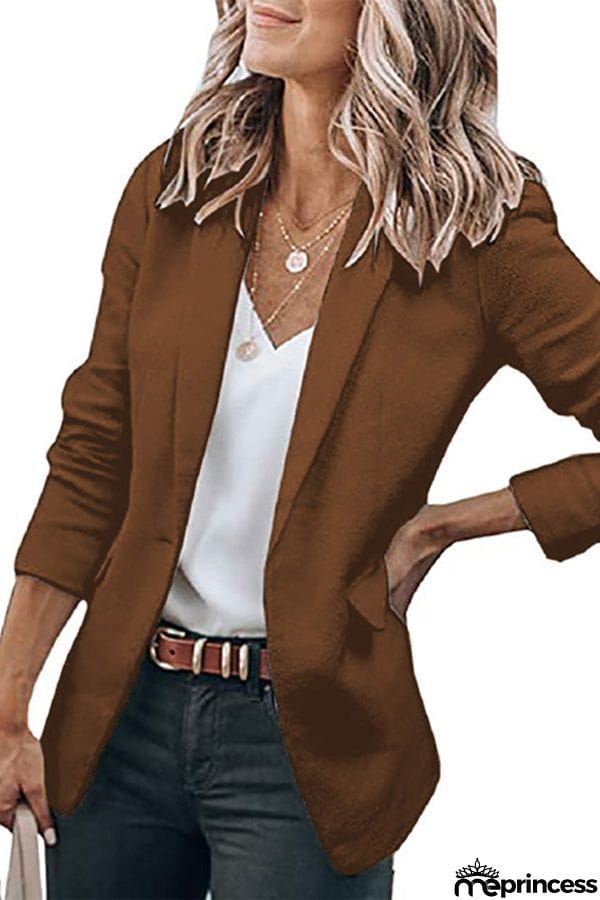 Casual Turndown Collar Coat