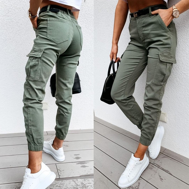 Women's Casual Slim Fashion Tight Cargo Pants