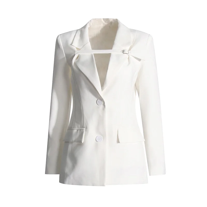 Toloer Toloer Wind 2024 Autumn New Fashion Lapel Splicing Slim Version Of A Small Suit Jacket Female-Outfit Ideas