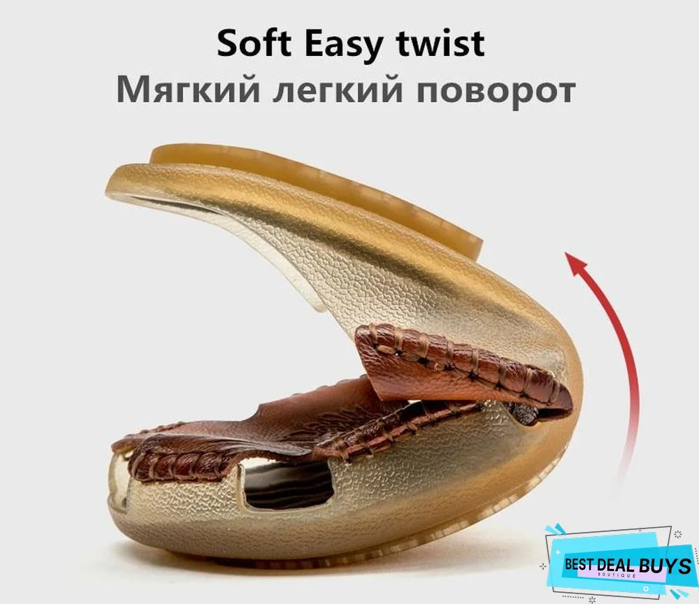 Men's Genuine Leather Non-Slip Sandal Shoes Breathable Beach Flip Flops Shoes