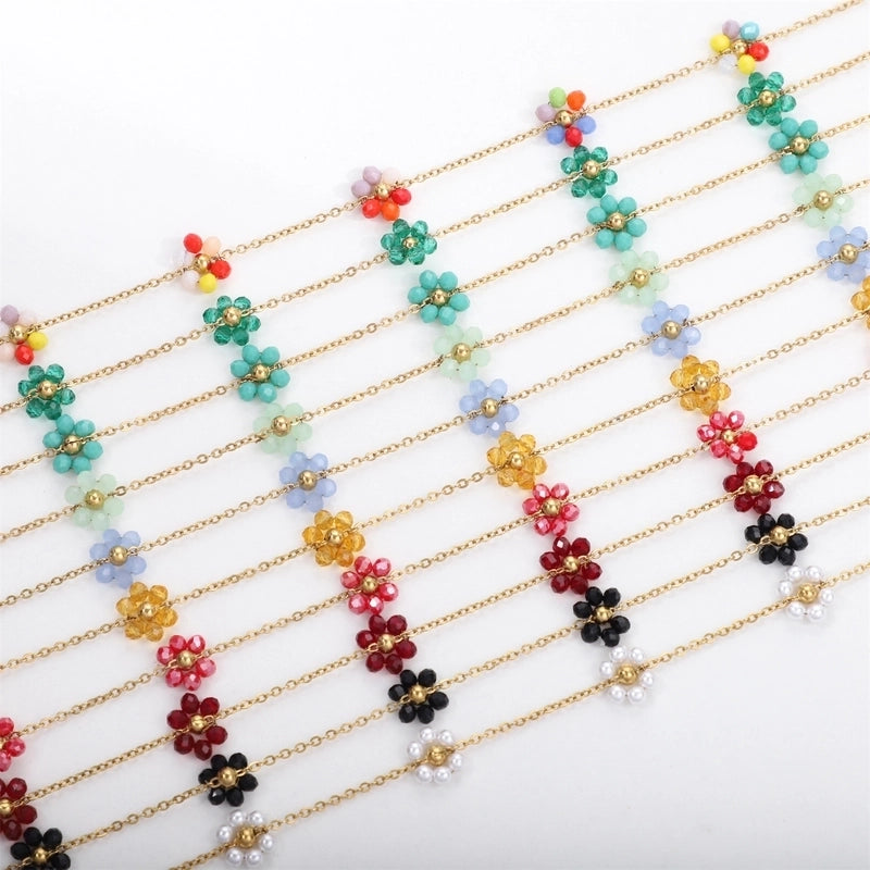 Sweet Flower Titanium Steel Bracelets In Bulk