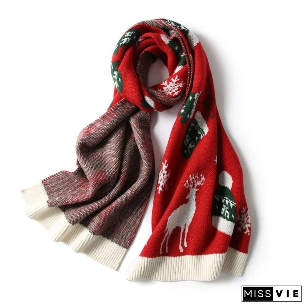 Elk Deer Horn Jacquard Scarf