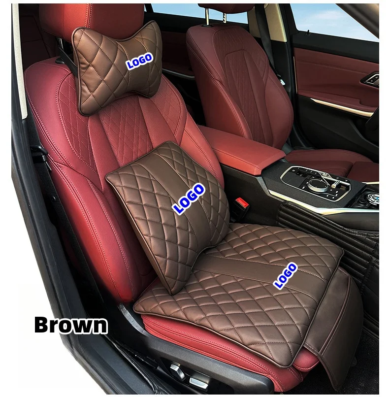 🔥Hot sale🔥Leather car seat cushion and lumbar support set(Special car LOGO)