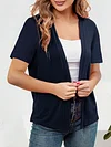 Women's Chic Spring & Summer Cardigan - Elegant Short Sleeve, Lightweight Open Front Knit - Versatile Sweater for Casual or Dressy Occasions