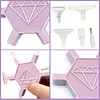 3D Printed Hexagonal Diamond Painting Pen with 5 Replacement Tips Diamond Painting Art Drill Bead Dot Pen Kit for Adults Beginners (Light Purple)