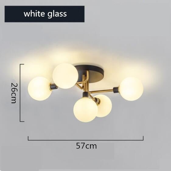 Europe LED Ceiling Lamp 5 Glass Ball LED Blub Indoor Lighting Modern Bedroom Dining Room Shop Porch Decoration Light Fixture