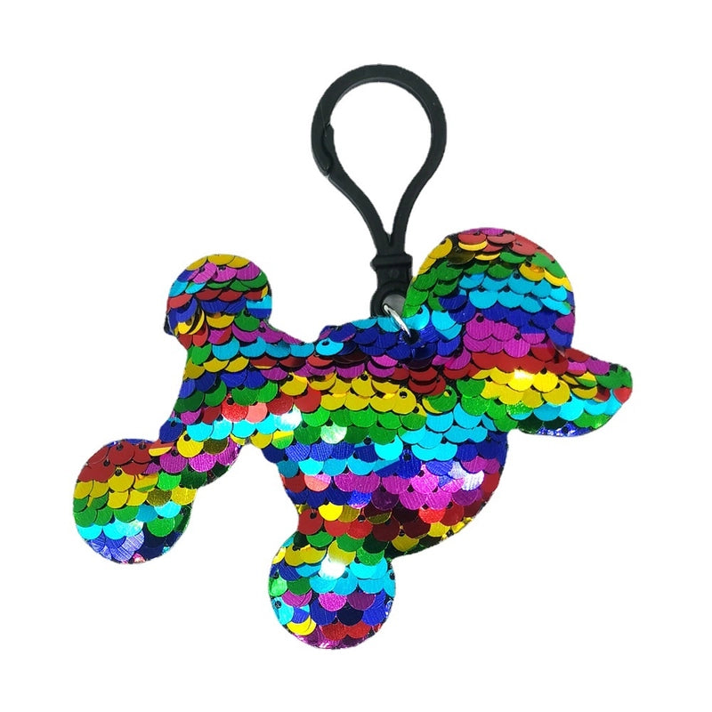 Reflective Sequin Keychain Fashion Cartoon Animal Pendant Bag Pendant