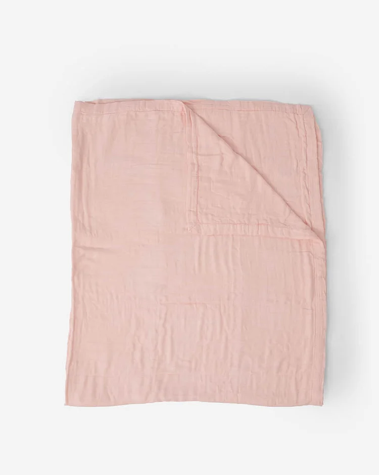 Deluxe Muslin Quilted Throw - Blush