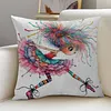Quirky Girl Stamped Cross Stitch Pillow Cover Kit 11CT 3-Strand DIY Embroidery 45x45cm with Zipper tapestrymarket