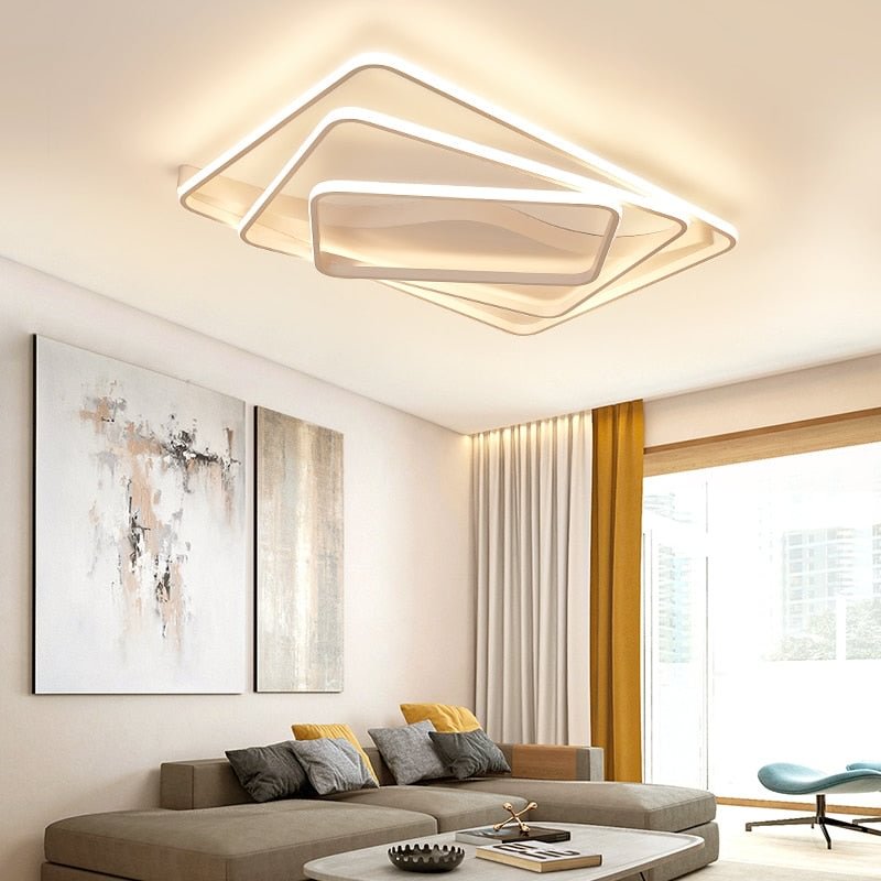 Rectangle Dimmable Modern led Ceiling Lights For Living Room Bedroom Study Room Square Remote Controller Ceiling Lamp