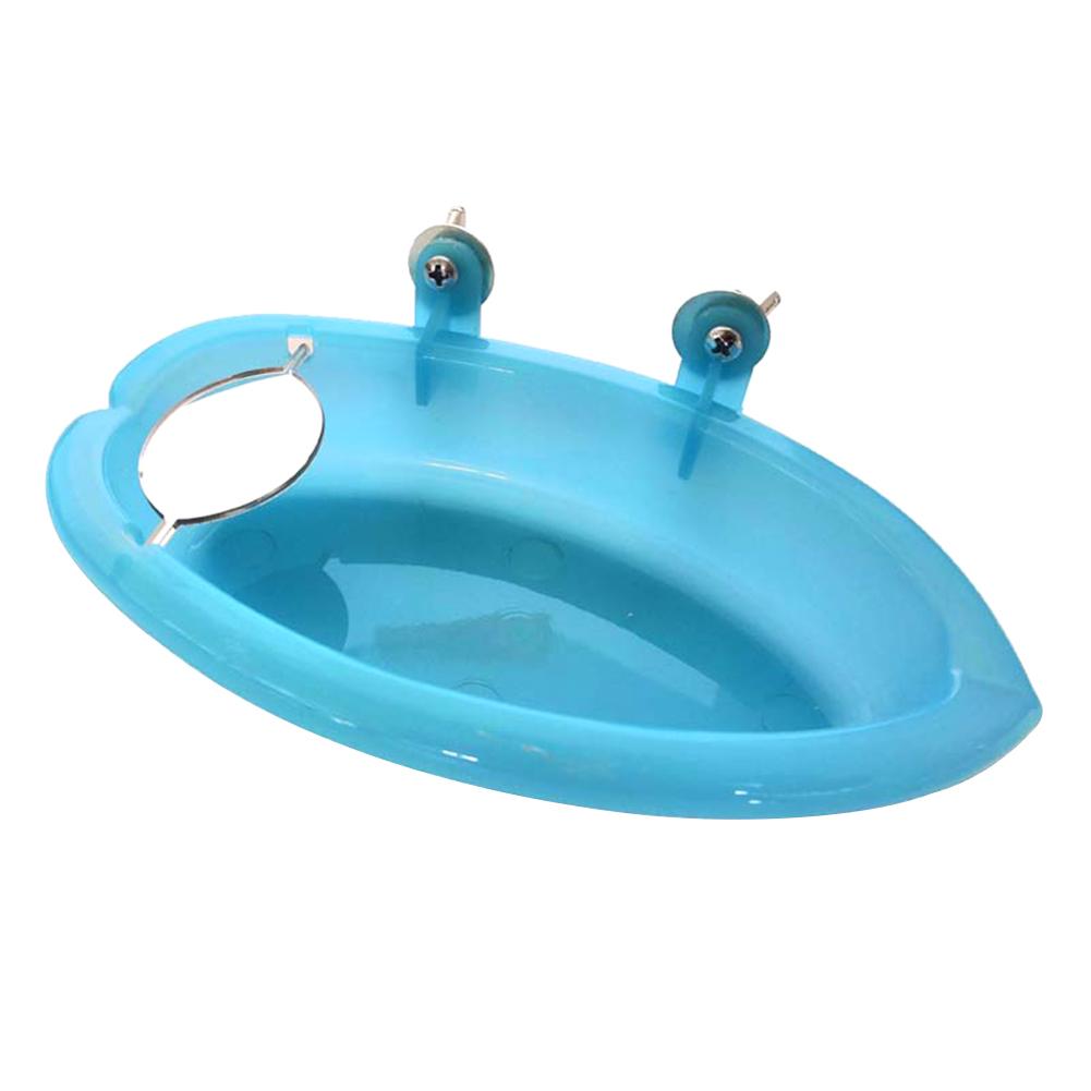 

Plastic Bird Parrot Bathtub Toys Pet Bird Food Feeding Box, Sky blue, 501 Original