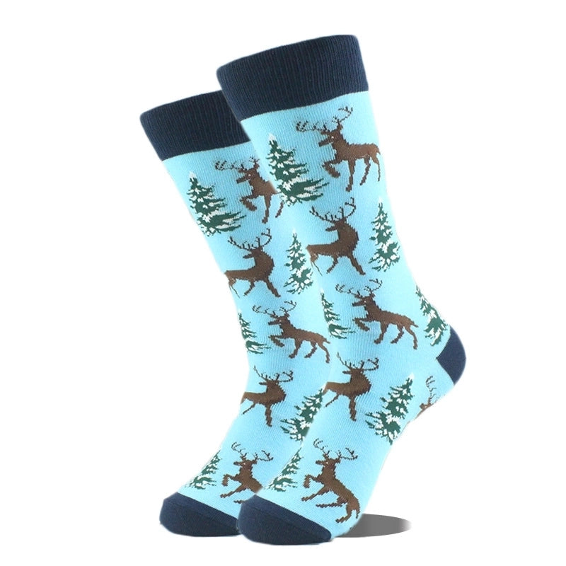 Unisex Cute Printing Animal Color Block Cotton Ankle Socks A Pair