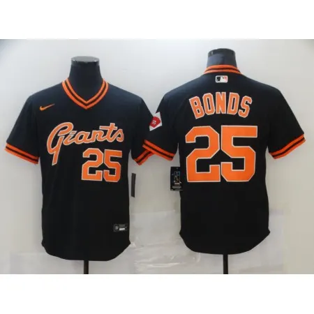 Men's San Francisco Giants #25 Barry Bonds Black Cool Base Stitched Jersey HN9H