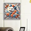 Diamond Painting -DIY Round Drill Flowers White Bear