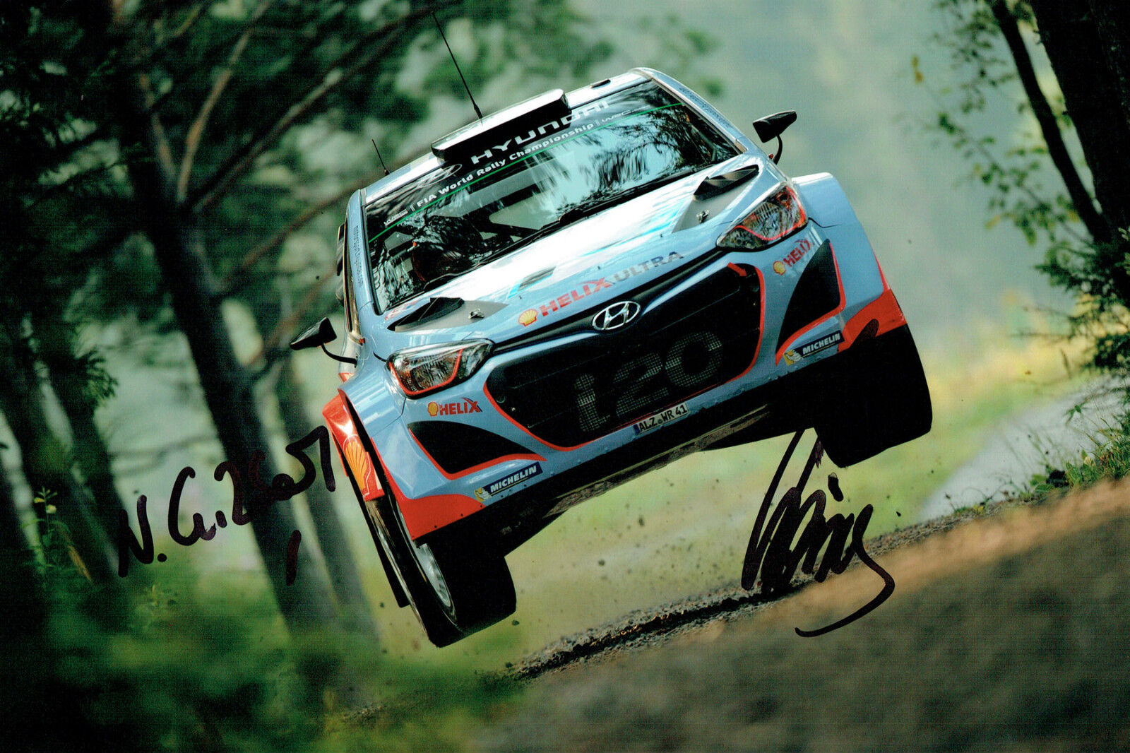 Thierry NEUVILLE & Nicolas GILSOUL Hyundai SIGNED AUTOGRAPH 12x8 Photo Poster painting AFTAL COA