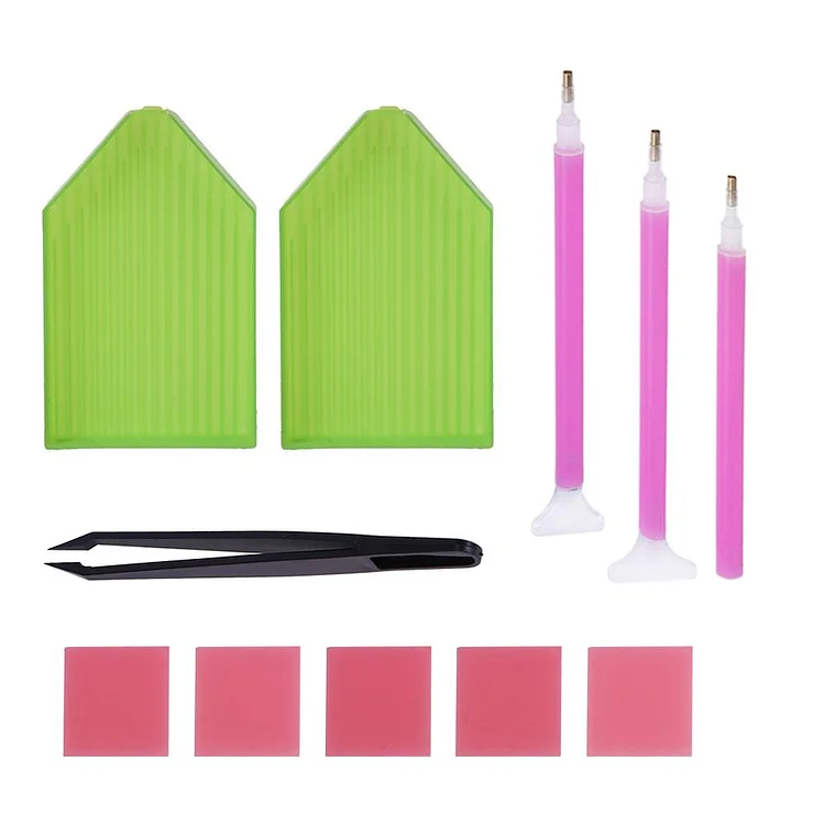 DIY Diamond Painting Tool Cross Stitch Tray Pen Glue Sewing Accessories Set