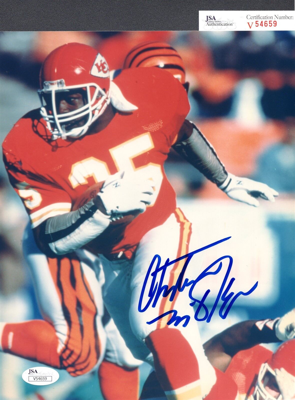 JSA Christian Okoye Autographed Signed 8x10 Photo Poster painting Kansas City Chiefs TRB 190