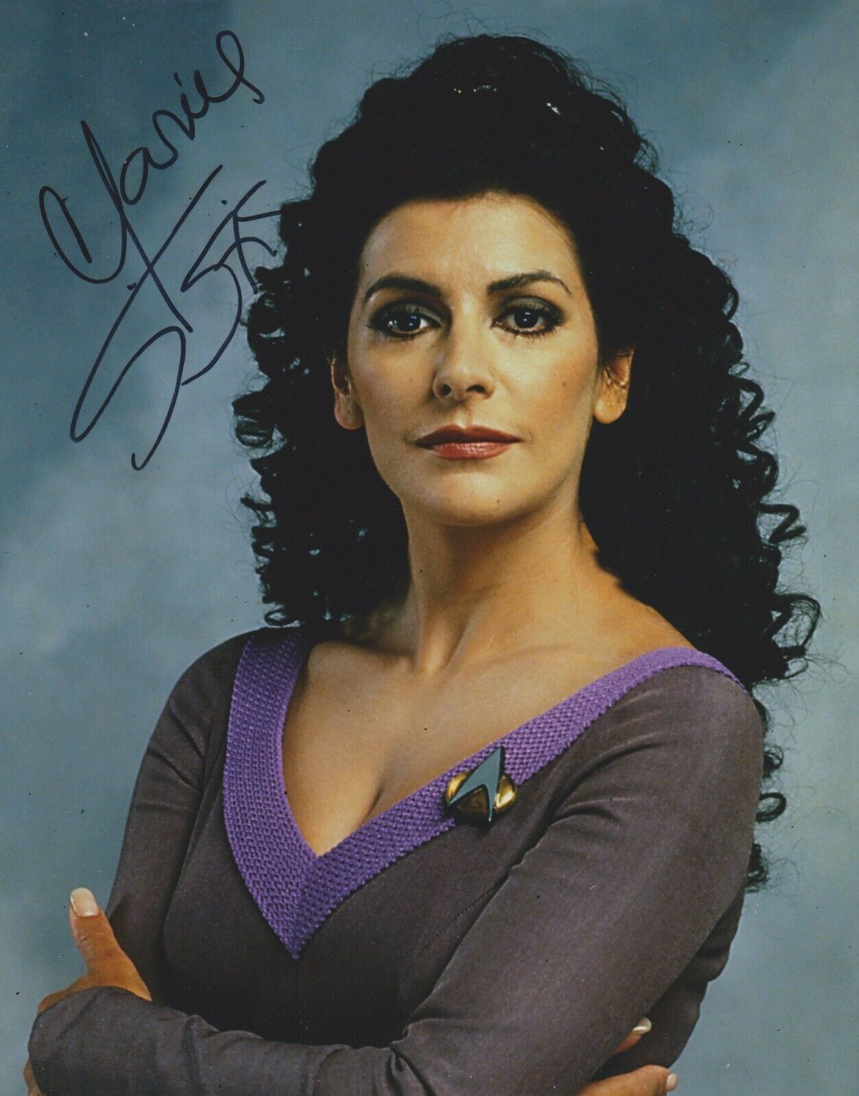 Marina Sirtis Signed Star Trek: The Next Generation 10x8 Photo Poster painting AFTAL