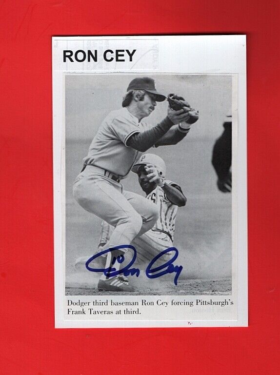 RON CEY-L.A. DODGERS VINTAGE AUTOGRAPHED 4X6 BOOK Photo Poster painting-EX.