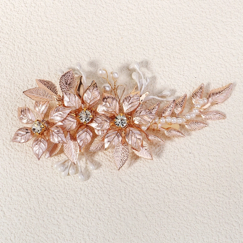 Women’s Pastoral Flower Rhinestone Hair Clip