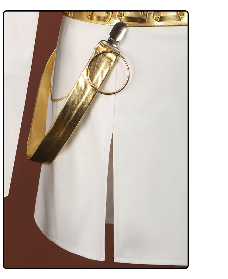 Tegooe Huntrix Zoey Cosplay Costume Wig for Women - Demon Hunter Uniform - BlackWhite Golden - S-3XL