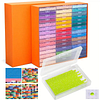 2-in-1 Diamond Art Storage Containers & Line-Up Tray, Upgrade Convex Point Bottom Design for Efficient Crafting