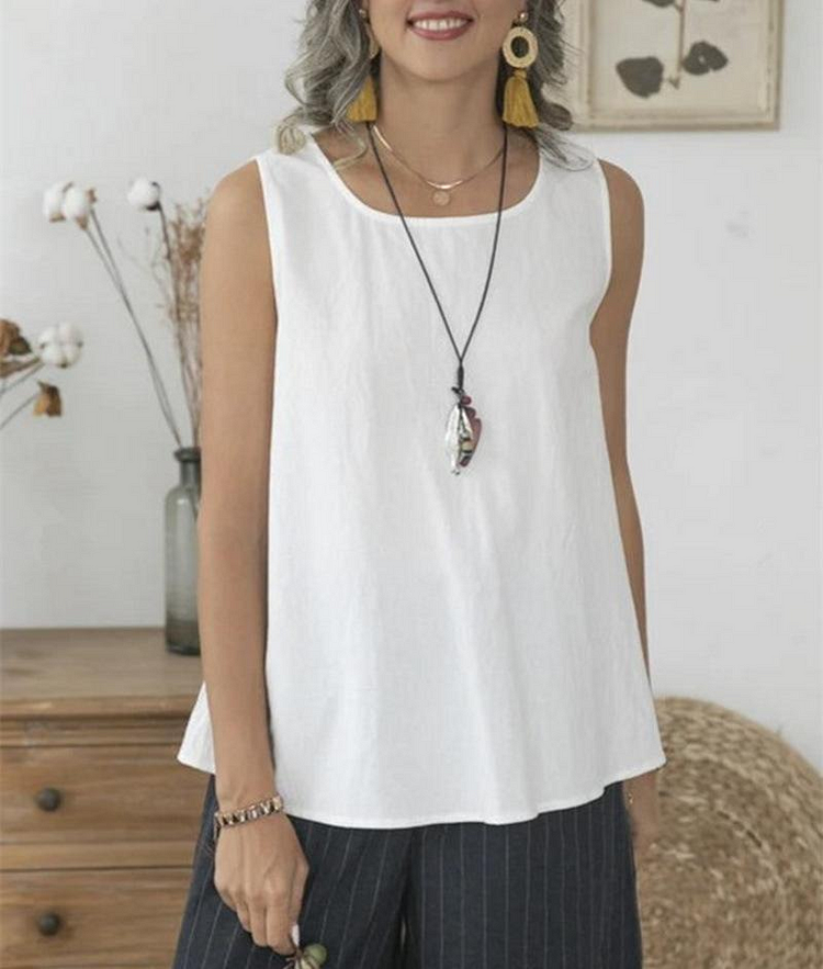 Women's Dandelion Print Casual Button Back Sleeveless Tank Top
