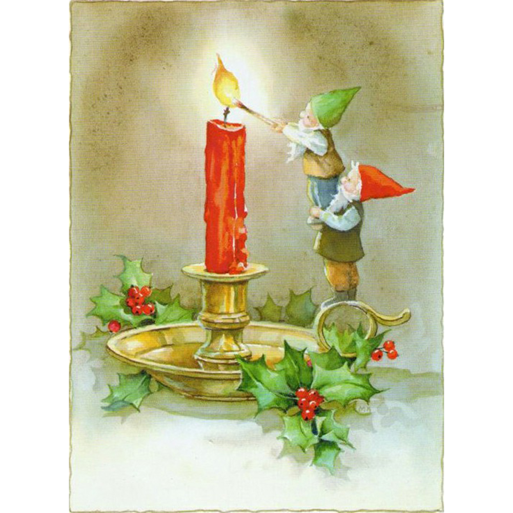 

Christmas Candle - Round Drill Diamond Painting - 40*50CM, 501 Original