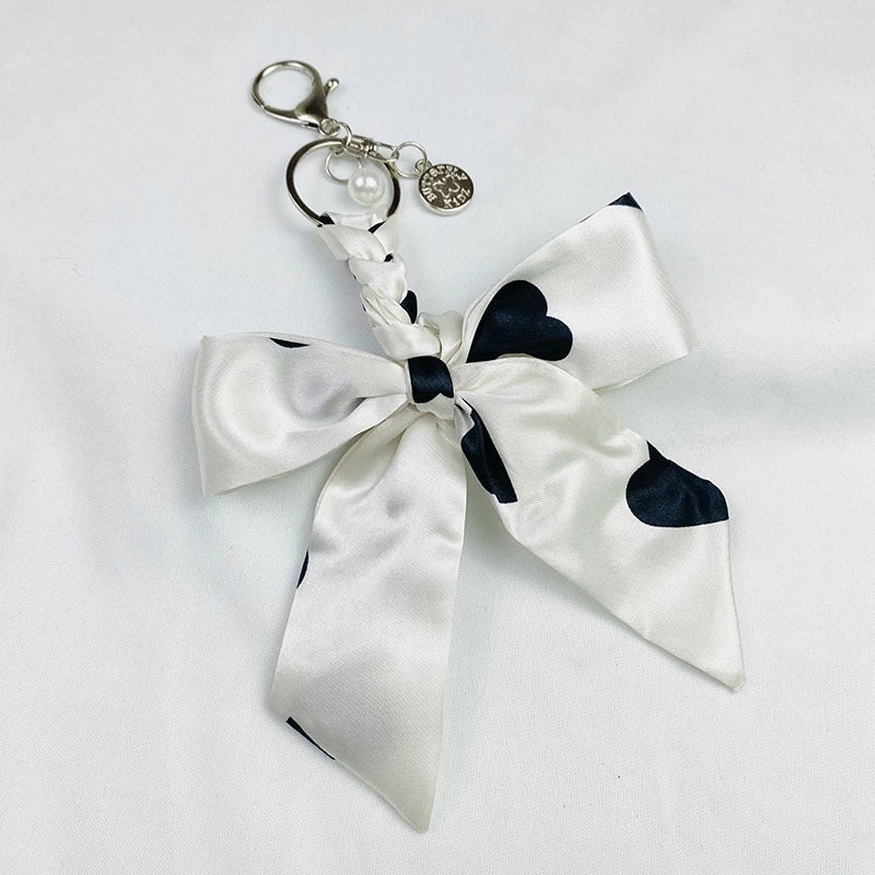 Sweet Minimalist Bow Knot Cloth Metal Unisex Bag Pendant Keychain
