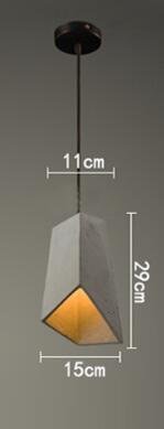 Vintage 5 Styles Cement Hanging Pendant Lamp E27 LED Light With Switch Lighting Fixture For Living Room Bedroom Restaurant
