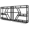 [US Local Warehouse] Metal Wall Mounted Wine Rack 3-Tier with Glass Holder for Kitchen Home Black
