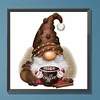 Kaffee Gnome - Rundbohrer Diamant Malerei - 30*30cm