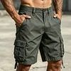 Men's Cotton Cargo Shorts - Tactical Utility Shorts With Button Pockets And Adjustable Hem by Inlyline