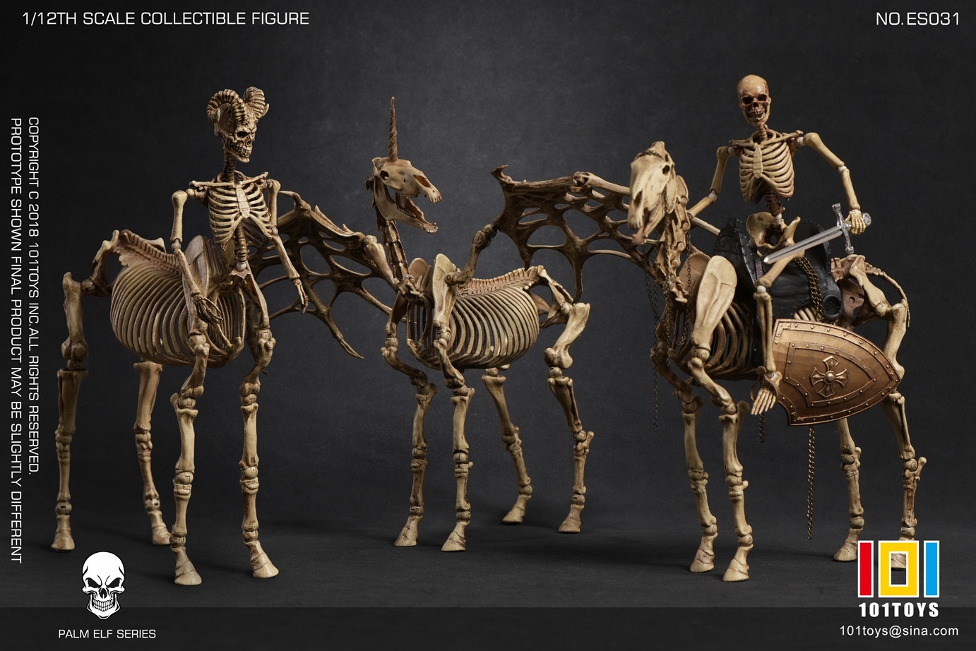 101TOYS 1/12 NO.ES031 PALM ELF SERIES Skeleton movable horse series three person set-