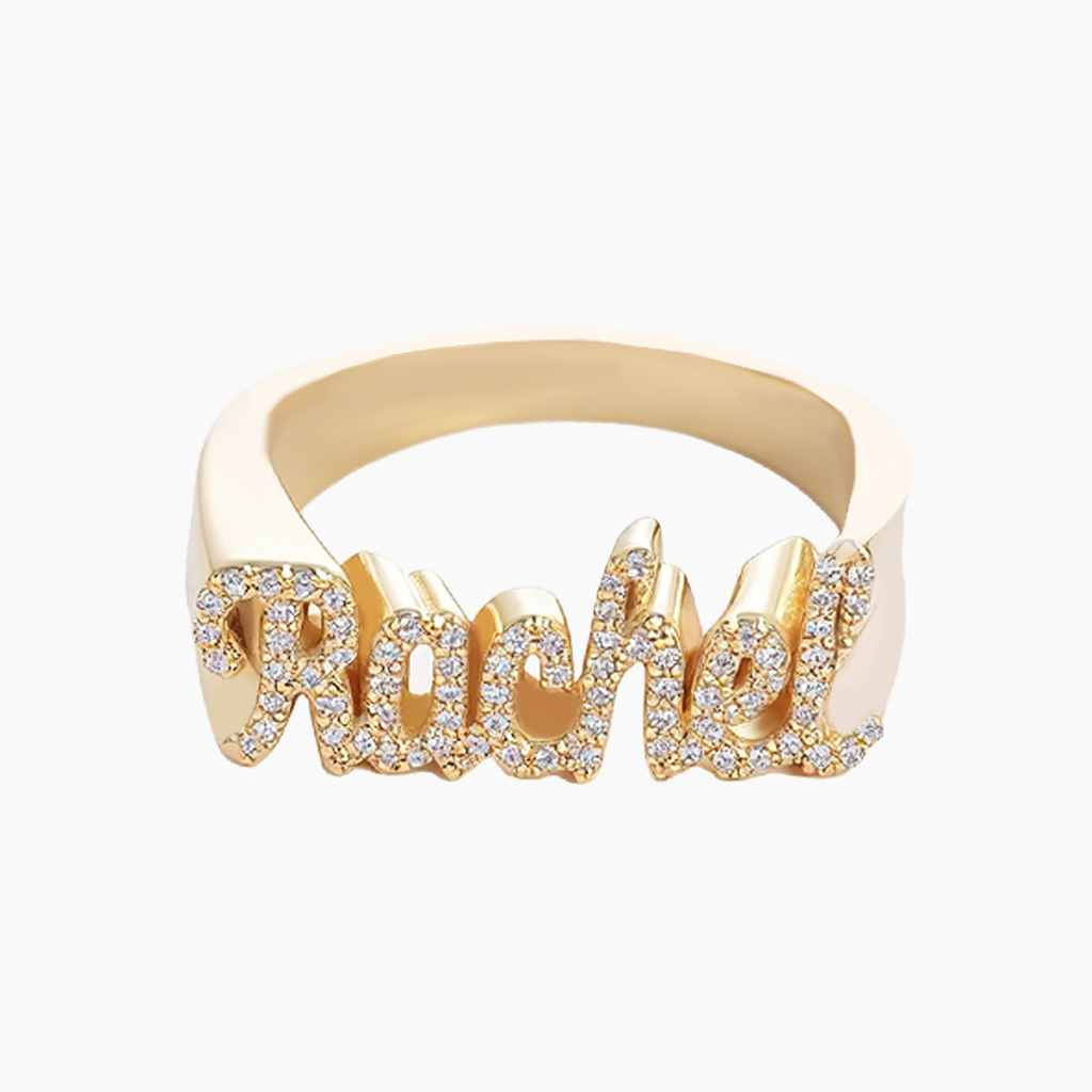 Gold Custom Name Ring
