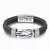 Forever Linked Together Braided Leather Bracelet Stainless Steel Infinity Knot Bracelets Greeting Cards Lettering Birthday Christmas Gifts Man Son Hu