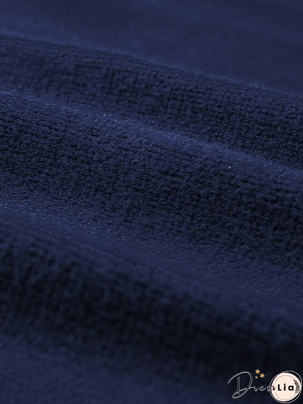 Navy Blue Ribbed Knitted Sleeveless Vest Sweater