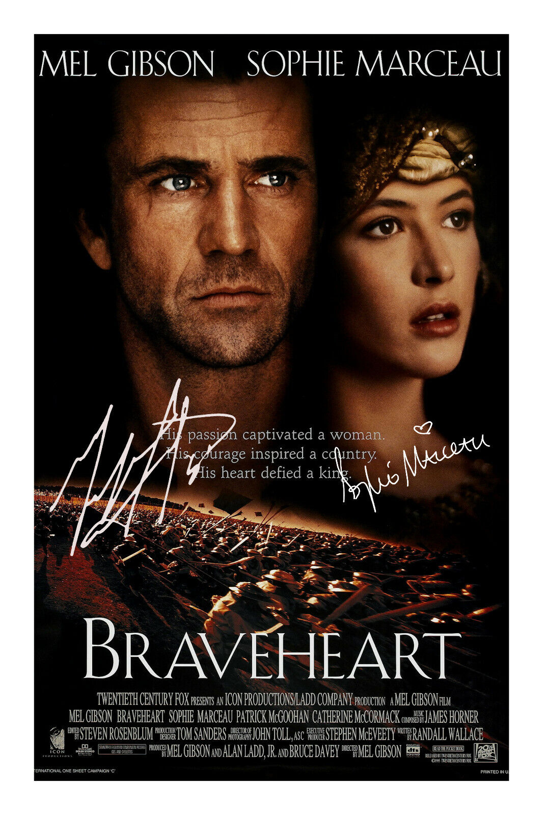 Braveheart Signed A4 Photo Poster painting Print Autograph Film Poster Mel Gibson