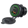 12V-24V Car Charger Socket 3 Ports PD Type C QC 3.0 USB Outlet for Car RV Marine