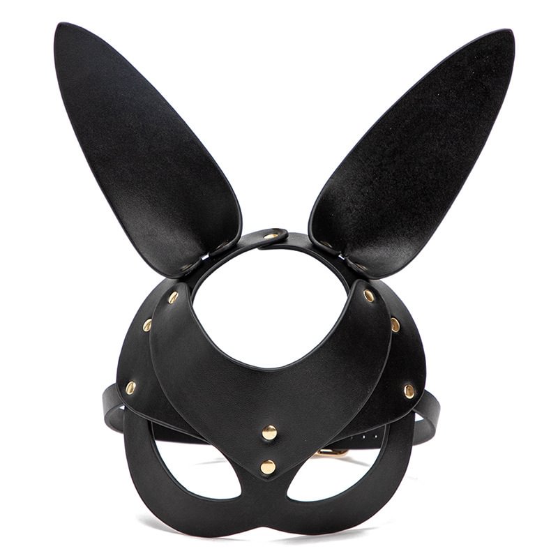 SM Faux Leather Blindfold with Ear  