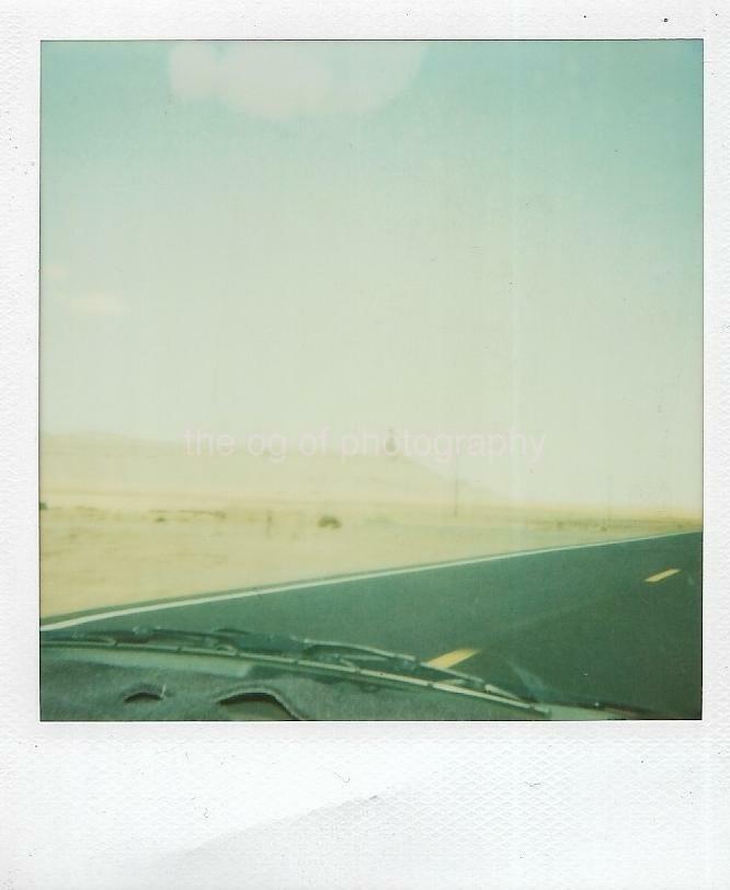 American Road VINTAGE POLAROID Found Photo Poster paintinggraph CAR POV Original COLOR 111 22 O