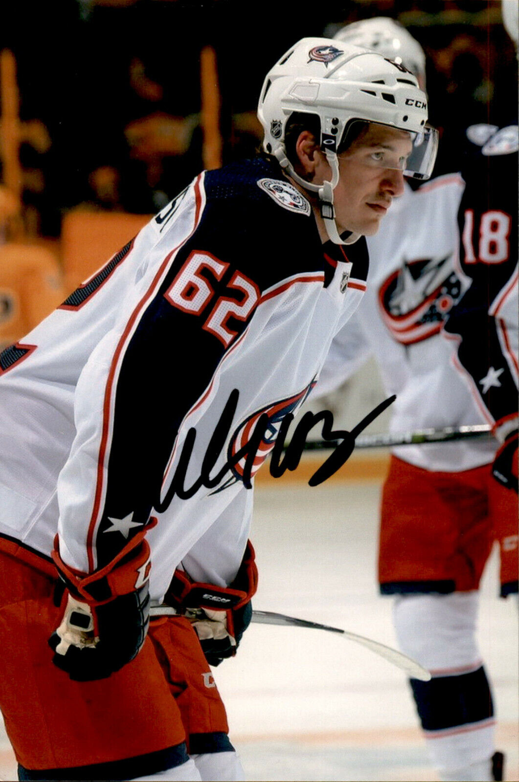 Alex Broadhurst SIGNED 4x6 Photo Poster painting COLUMBUS BLUE JACKETS