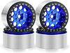 AMK 4Pcs Aluminum Alloy 12mm Hex Hub 2.2 Beadlock Wheels Rims for 1/8 1/10 RC Crawler Axial SCX10 Wraith 90048 RR10 TRX6 TRX4 Upgrades (Baked Blue)