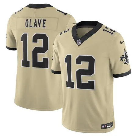 Youth New Orleans Saints #12 Chris Olave  Gold Alternate Gameday Golds Alternate Vapor F.U.S.E. Limited Jersey