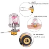Lightweight Outdoor Gas Lantern Mini Camping Portable Aluminum Gas Lantern Hanging Glass Lamp Lighting Heating High Brightness Gas Lamp with Adapter and Hanging Chain