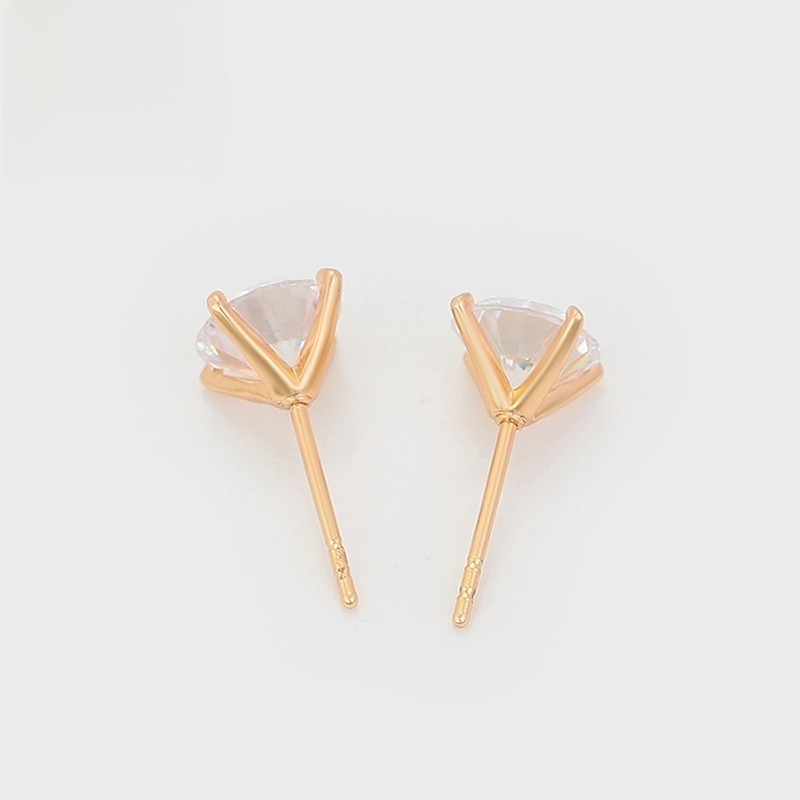 1 Pair Basic XUPING Minimalist Geometric Inlay Copper Artificial Gemstones 18K Gold Plated Ear Studs