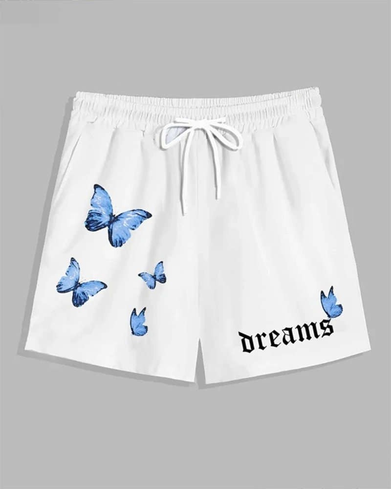 Men's Plus Size Sport Street Butterfly Shorts