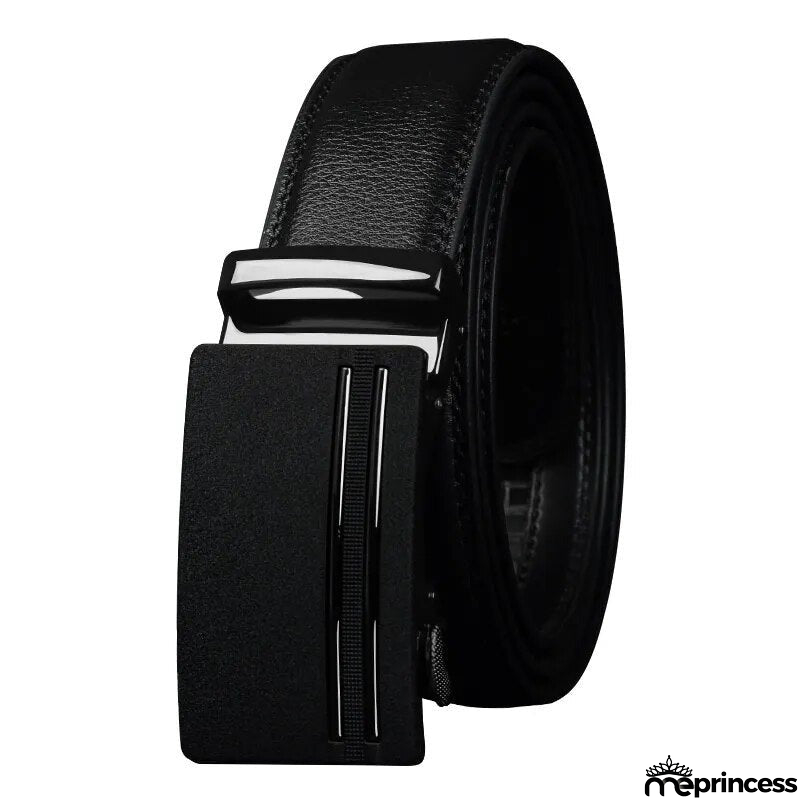 Men's Cowskin Automatic Alloy Buckle Plain Pattern Strap Belts